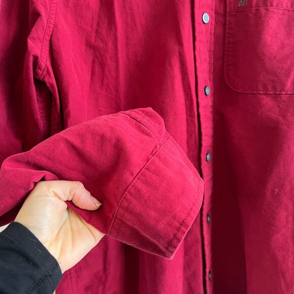 ABERCROMBIE & FITCH Red Collared Button Down Long Sleeve Muscle Shirt Mens Large - Picture 4 of 5